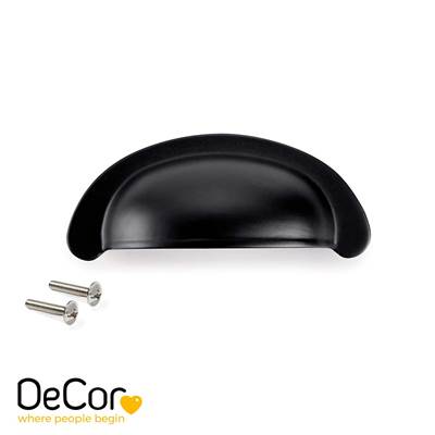 Poignée meubles Alberic L77mm 64mm broche Zamak noir