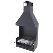 Barbecue charbon de bois 60 cm avec paravents et hotte