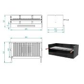 Barbecue charbon de bois 80 cm à poser ou encastrer