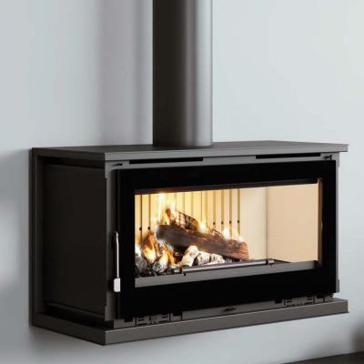 Poeles à bois à suspendre 19kw fonte bûches 95cm sortie 200mm 4 turbines