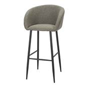 Lot 2 Tabourets hauts tapissé style contemporain vert olive
