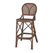Lot 2 Tabourets hauts rotin style bistro naturel