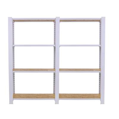 Étagère en métal blanc osb 8 étagères charge 200 kgs dim.1500x1600x300mm sans vis
