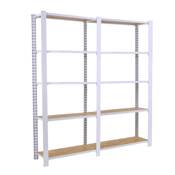 Étagère en métal blanc osb 10 étagères charge 200 kgs dim.2100x1600x300mm sans vis