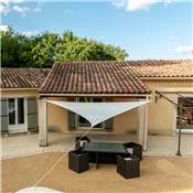 Voile d'ombrage triangulaire crème 160g/m2 dim.5x5x5m polyester