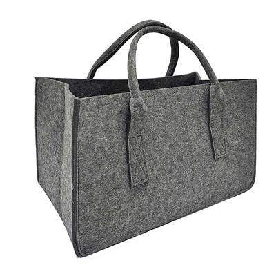 Sac à bûches en feutre 50x27x34cm gris