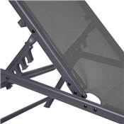 Transat réglable 5 positions 82x53x33,5cm 120kg tissus textilène gris