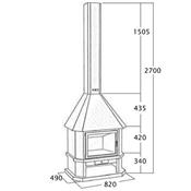 Cheminée de face à feu ouvert 17.5 Kw