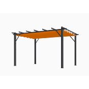 Pergola aluminium structure gris anthracite 12 m² toile d'ombrage