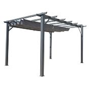 Pergola aluminium structure gris anthracite 12 m² toile d'ombrage
