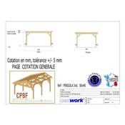 Pergola indépendante Bois Douglas France Carport-Auvent terrasse 500x400cm H 250cm