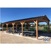 Abri 2 pentes Bois Douglas France Carport Auvent voiture 350x1250cm H 250cm