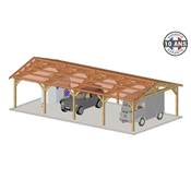 Abri 2 pentes Bois Douglas France Carport Auvent voiture 650x1250cm H 250cm