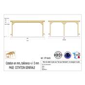 Abri Toit Plat Bois Douglas France Carport Auvent voiture 600x500cm H 250cm