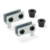 Jeu charnières intérieures porte Verre ép. 4-6mm Acier Gris métallisé