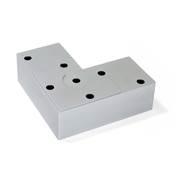 Lot 20 pieds meuble Alumix 8 haut. 24mm plastique alu.