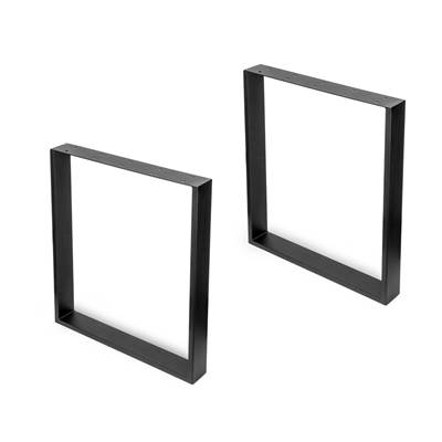 Jeu pieds rectangulaires Square table larg. 600mm Acier noir