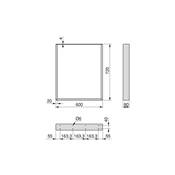 Jeu pieds rectangulaires Square table larg. 600mm Acier noir