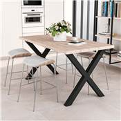 Jeu pieds Cross table larg. 695mm Acier noir