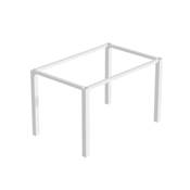 Pieds carrés cadre table 50x50mm 1150x750mm Acier blanc