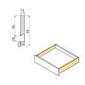 Tiroir ext. Vertex Push Synchro réglages 3D haut. 93mm 40kg prof. 450mm Acier blanc