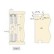 Système montage surface Flow 2 kit une armoire 2 portes coulissantes bois fermeture souple.