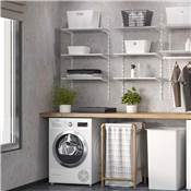 Kit 3 étagères consoles supports muraux Jagmet long. 380mm Acier blanc