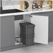 Poubelle recyclage Recycle cuisine 35 L fixation bas extraction manuelle Anthracite