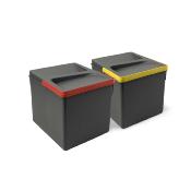 Poubelle tri sélectif cuisine Recycle, Gris anthracite Hauteur 216mm