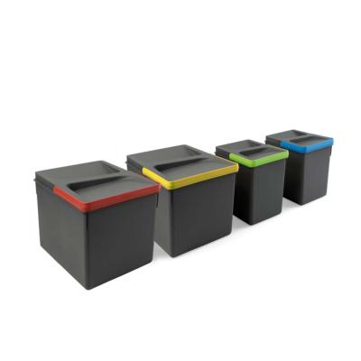 Poubelle tri sélectif cuisine Recycle, Gris anthracite Hauteur 216mm