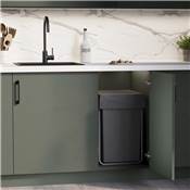 Bac tri sélectif montage inférieur extraction manuelle élément cuisine Recycle 2x25L anthracite