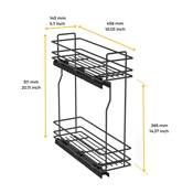 Porte-bouteilles latéral extractible fermeture amortie mod. 200mm Acier Anthracite