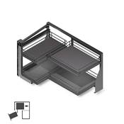 Angle extractible meubles cuisine Titane ouverture gauche acier bois Anthracite