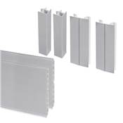 Lot 2 plinthes cuisine Plasline raccords haut. 100mm 2 profils long. 2.35m plastique Satin Anodisé