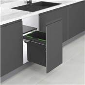 bac tri sélectif fixation latérale sur meuble cuisine Recycle 1x35L Acier plastique Anthracite
