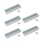 Lot 5 poignées meubles Alfafar L190mm entraxe 160mm alu. Anodisé mat