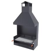 Barbecue charbon de bois 80 cm avec paravents et hotte