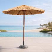 Parasol de jardin droit diamètre 270cm mât 38mm style paille