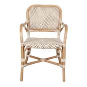 Lot 2 chaises rotin style bistro beige