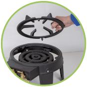 Réchaud gaz 3 feux 9000 W 4 pieds propane et butane