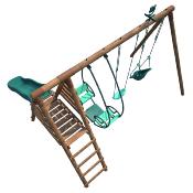 Station de jeux en bois COLZA,  Dim.344x354x222cm, âges 3 à 12 ans