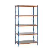 Étagère métal bleu orange galvanisé 5 étagères 200 kgs dim.2000x1200x500mm sans vis