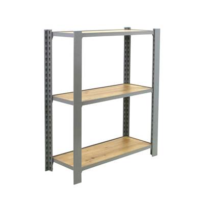 Étagère en métal gris nodi 3 étagères charge 200 kgs dim.1000x2400x300mm sans vis