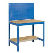 Établi métal bleu bois capacité charge 600 kgs dim.1445x1210x610mm à visser
