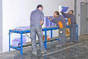 Établi métal bleu bois capacité charge 600 kgs dim.842x1210x760mm à visser