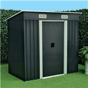 Abri jardin métal 2.4m2 1.95x1.21 h. 180cm anthracite ptes coulissantes