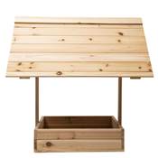 Mangeoire en bois naturel pour poules 70x60 hauteur 70cm avec toit bois