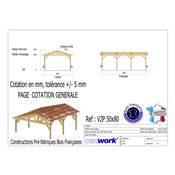 Abri Deux Pentes, Bois DOUGLAS Français, Carport, Auvent, Abri voiture