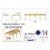 Abri Deux Pentes, Bois DOUGLAS Français, Carport, Auvent, Abri voiture