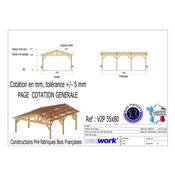 Abri Deux Pentes, Bois DOUGLAS Français, Carport, Auvent, Abri voiture